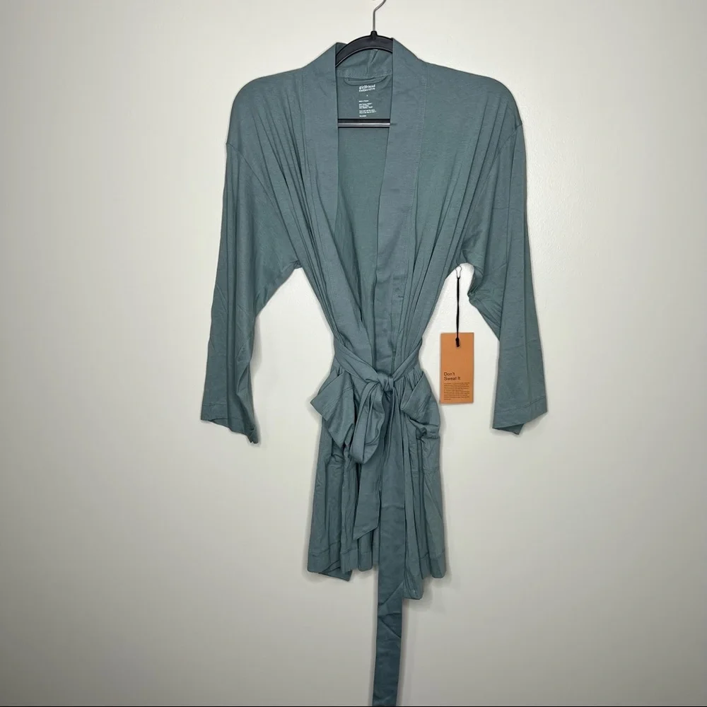 Girlfriend Collective Teal Robe - Picture 1 of 4